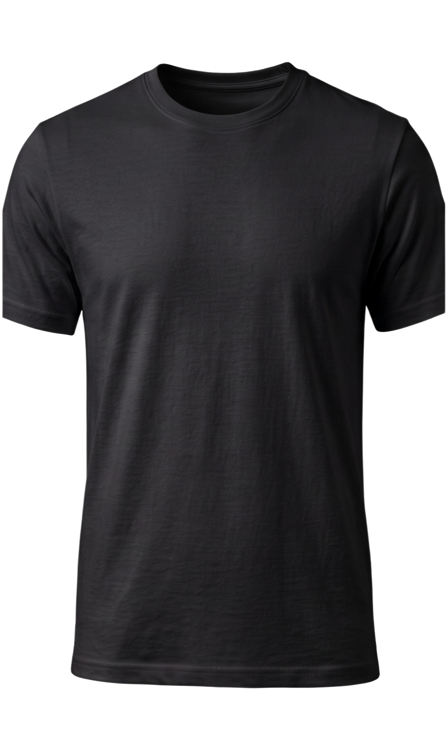 Black t-shirt on a plain background
